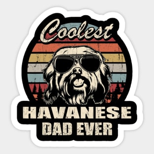 Coolest Havanese Dad Ever Vintage Sticker